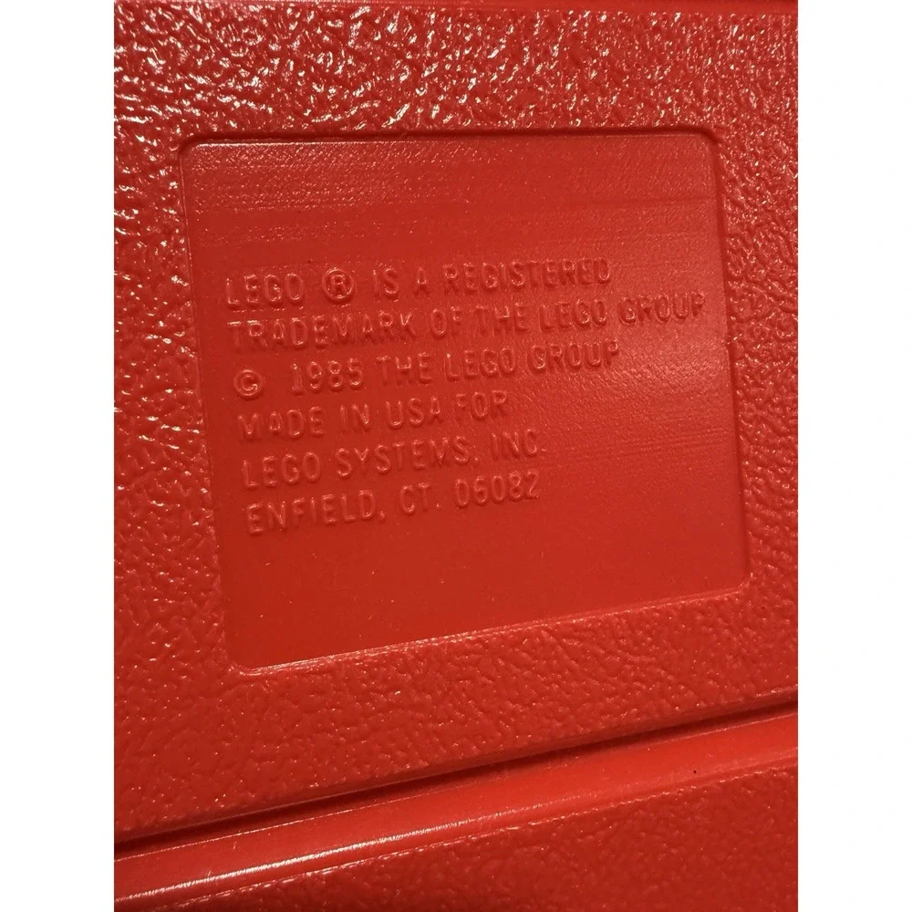 Vintage LEGO 1985 Red Plastic Storage Carrying Case Box Bin 15